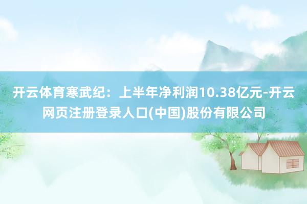 开云体育寒武纪：上半年净利润10.38亿元-开云网页注册登录人口(中国)股份有限公司